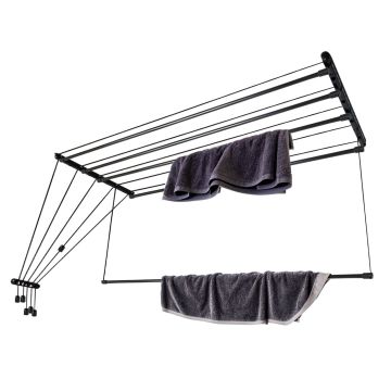 Suszarka sufitowa na pranie Melun 140 cm 5 prętów czarna