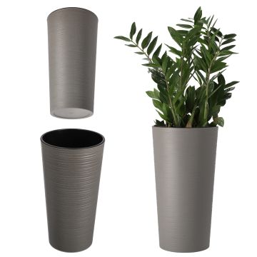 Donica na kwiaty dłuto Latina 19 cm, szara