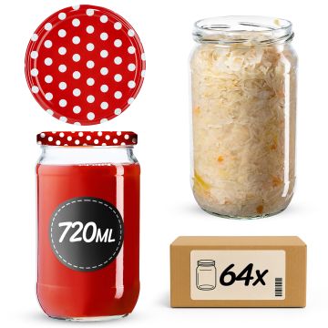 Słoiki na przetwory Niva 720ml 64szt 82mm + wieczka "Groszek czerwony"