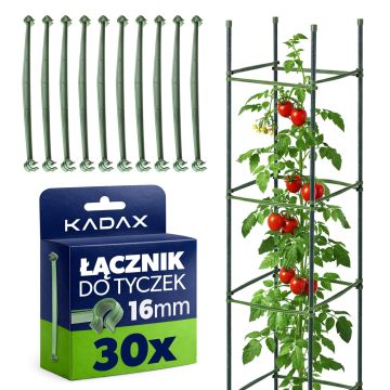 Łączniki do tyczek Roynac 16 mm zielone 30 szt.