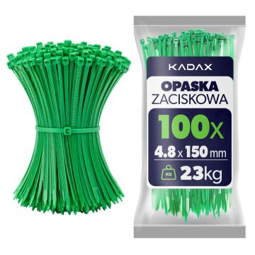 Opaski zaciskowe Maurens 150 x 4.8 mm zielone 100 szt.