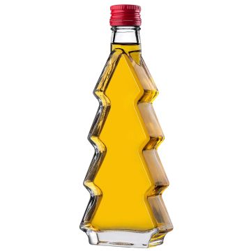 Szklana butelka choinka Enna 200ml z czerwoną zakrętką 1 szt.