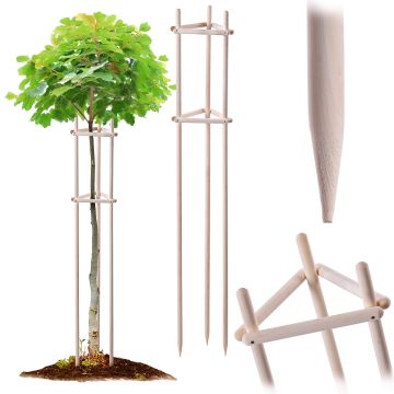 Podpora ogrodowa trójnóg Redon 195 cm drewniana naturalna