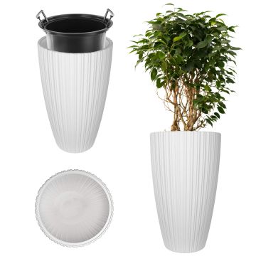 Doniczka z wkładem Lavoye 30cm biała