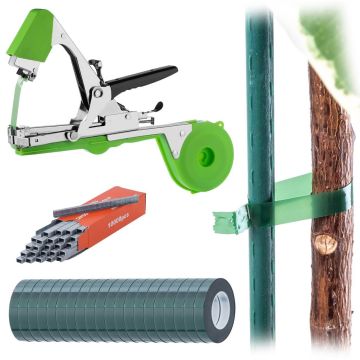 Zestaw zszywacz ogrodniczy Larret + taśma zielona 11 mm x 25 m 20 szt. + zszywki 10000 szt.