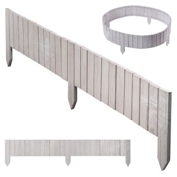 Płotek drewniany rollborder Ansjo obrzeże 115 x 15 cm biały