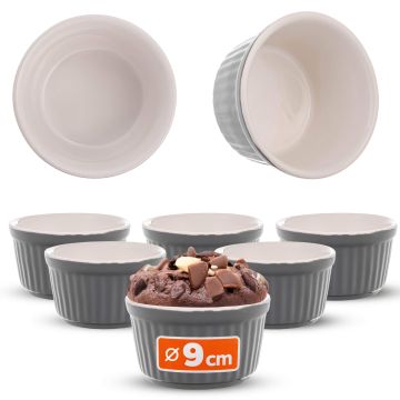Naczynie ceramiczne do zapiekania Maes 9 x 5 cm szare 6 szt.