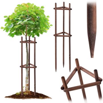 Podpora ogrodowa trójnóg Redon 130 cm drewniana brązowa