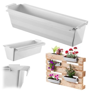 Doniczka do europalet Veere 40.5 cm biała 12 szt.