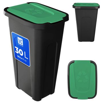 Kosz na śmieci Entrago 30L czarno-zielony