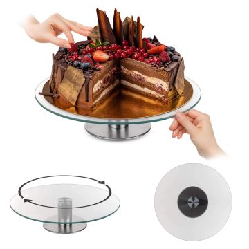Patera obrotowa do tortów Tropea 28 cm szklana