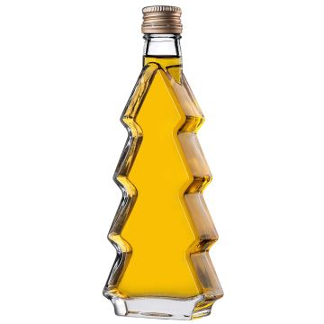 Szklana butelka choinka Enna 200ml ze złotą zakrętką 1 szt.