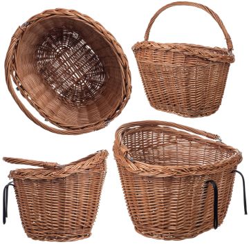 Kosz rowerowy wiklinowy Darnis 35 x 27 cm naturalny