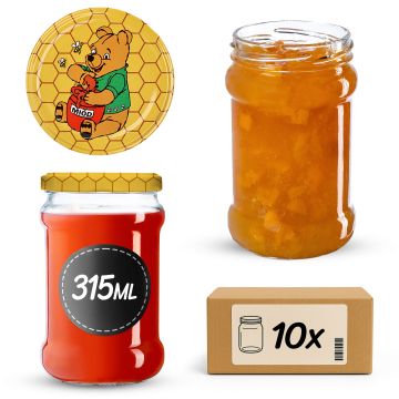 Słoiki na przetwory Seno 315ml 10szt 66mm + wieczka "Miód"