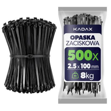 Opaski zaciskowe Maurens 100 x 2.5 mm czarne 500 szt.
