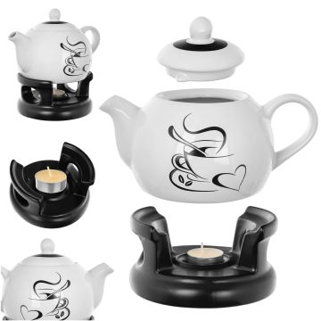 Dzbanek ceramiczny z podgrzewaczem Irais 1L serce