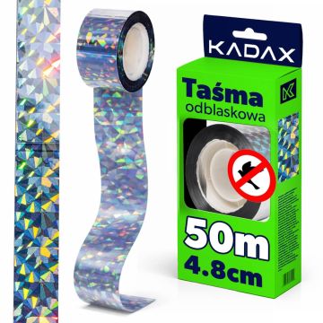 Taśma odblaskowa na ptaki 4,8 cm x 50 m, srebrna