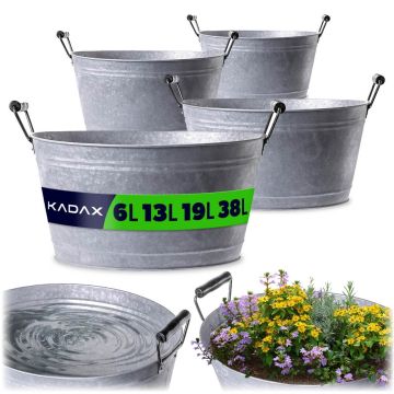 Zestaw stalowych misek ogrodowych Saix 38L + 19L + 13L + 9L