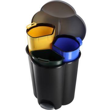 Kosz do segregacji odpadów Curver Trio 40L czarny