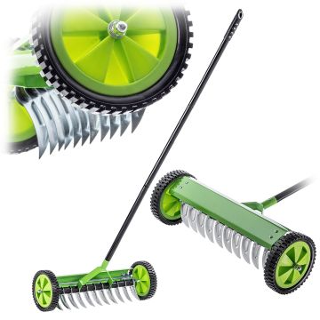 Aerator ręczny jednostronny na kółkach Rovigo 130 x 48 cm zielony