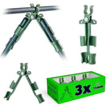 Łącznik szczytowy do tyczek ogrodowych Erne regulowany 11mm zielony 3 szt.