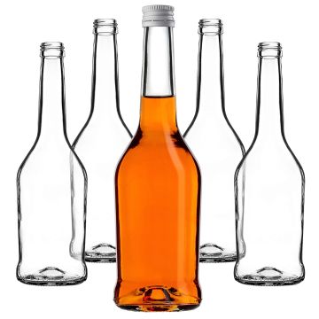 Szklana butelka na nalewkę Loiret 500ml z białą zakrętką 5 szt.