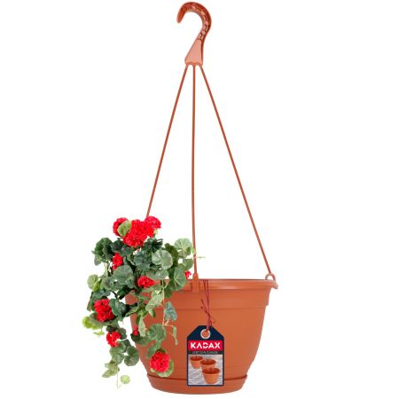 Doniczka wisząca balkonowa 25 cm, terrakota