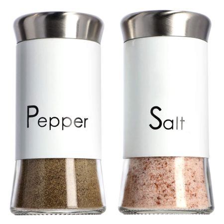 Przyprawniki do soli i pieprzu białe 150 ml 2 szt.