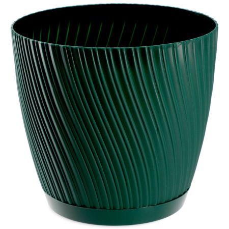Doniczka z podstawką Tubas 23 cm, zielona