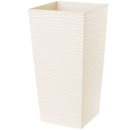 Donica na kwiaty z wkładem Tuluza dłuto 40 cm, kremowa