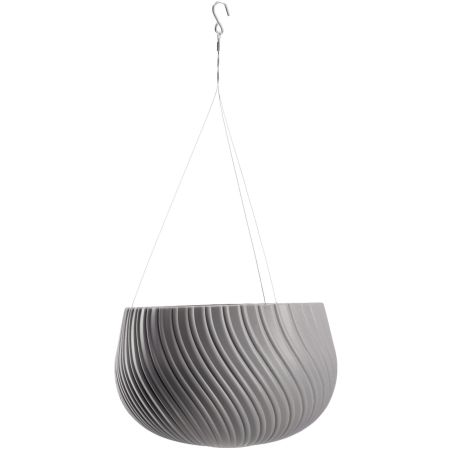 Doniczka wisząca z wkładem 29 cm, szara