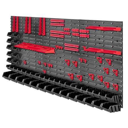 Tablica warsztatowa Lokke 110 elementów 174 x 78 cm, czarno-czerwona