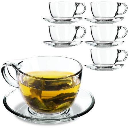 Filiżanki do herbaty ze spodkiem 250 ml, 6 szt.