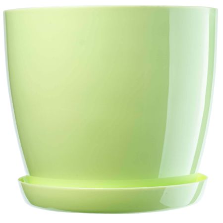 Doniczka na kwiaty z podstawką 23 cm, pastelowa zieleń