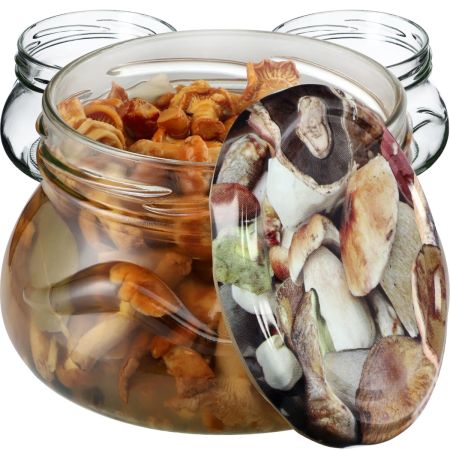 Słoiki Raja 300ml 82 mm + wieczka "Grzyby" 10 szt.