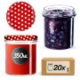 Słoiki na przetwory Avila 350ml 20szt 82mm + wieczka "Groszek czerwony"