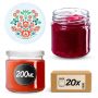Słoiki na przetwory Lerma 200ml 20szt 66mm + wieczka "Folklor"