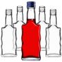 Szklana butelka na nalewkę Fala 200ml z granatową zakrętką 50 szt.