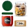 Słoiki na przetwory Salla 425ml 24szt 82mm + wieczka zielone