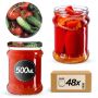 Słoiki na przetwory Kisko 500ml 48szt 82mm + wieczka "Warzywa"