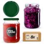 Słoiki na przetwory Jukka 720ml 8szt 82mm + wieczka zielone