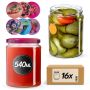 Słoiki na przetwory Maki 540ml fi82mm 16szt + wieczko Jagodowy mix
