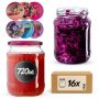 Słoiki na przetwory Jukka 720ml fi82mm 16szt + wieczko Jagodowy mix