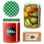 Słoiki na przetwory Maki 540ml 8szt 82mm + wieczka "Zielona Krata"