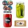 Słoiki na przetwory Niva 760ml fi82mm 8szt + wieczko Grzyb polski