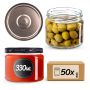 Słoiki na przetwory Sonka 330ml fi82mm 50szt + wieczko Czarno złote