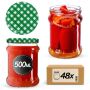 Słoiki na przetwory Kisko 500ml 48szt 82mm + wieczka "Zielona Krata"
