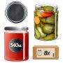 Słoiki na przetwory Maki 540ml 8szt 82mm + wieczka srebrne