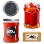 Słoiki na przetwory Kisko 500ml 48szt 82mm + wieczka srebrne