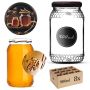 Szklany słój Lierde 900ml 82mm 8 szt. + wieczka "Miód czarny"